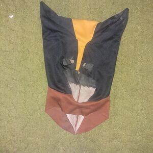 Source Unknown Black and Brown Hood with Yellow Accent